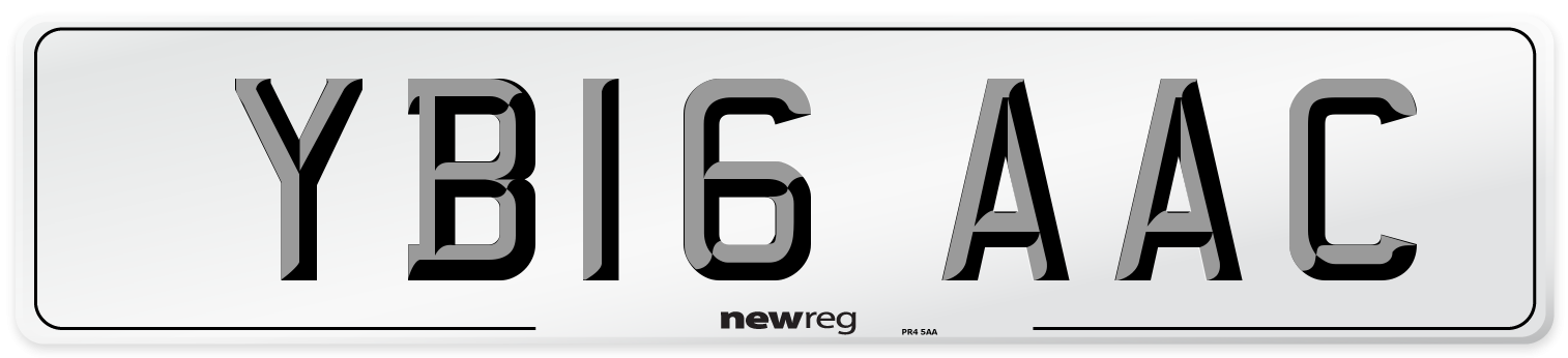 YB16 AAC Number Plate from New Reg
